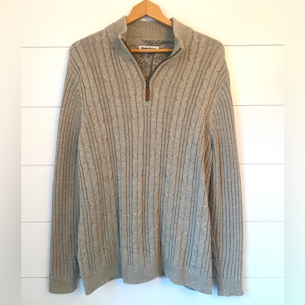 NWOT Tommy Bahama Cable Knit Zip-Up Sweater (size Large)